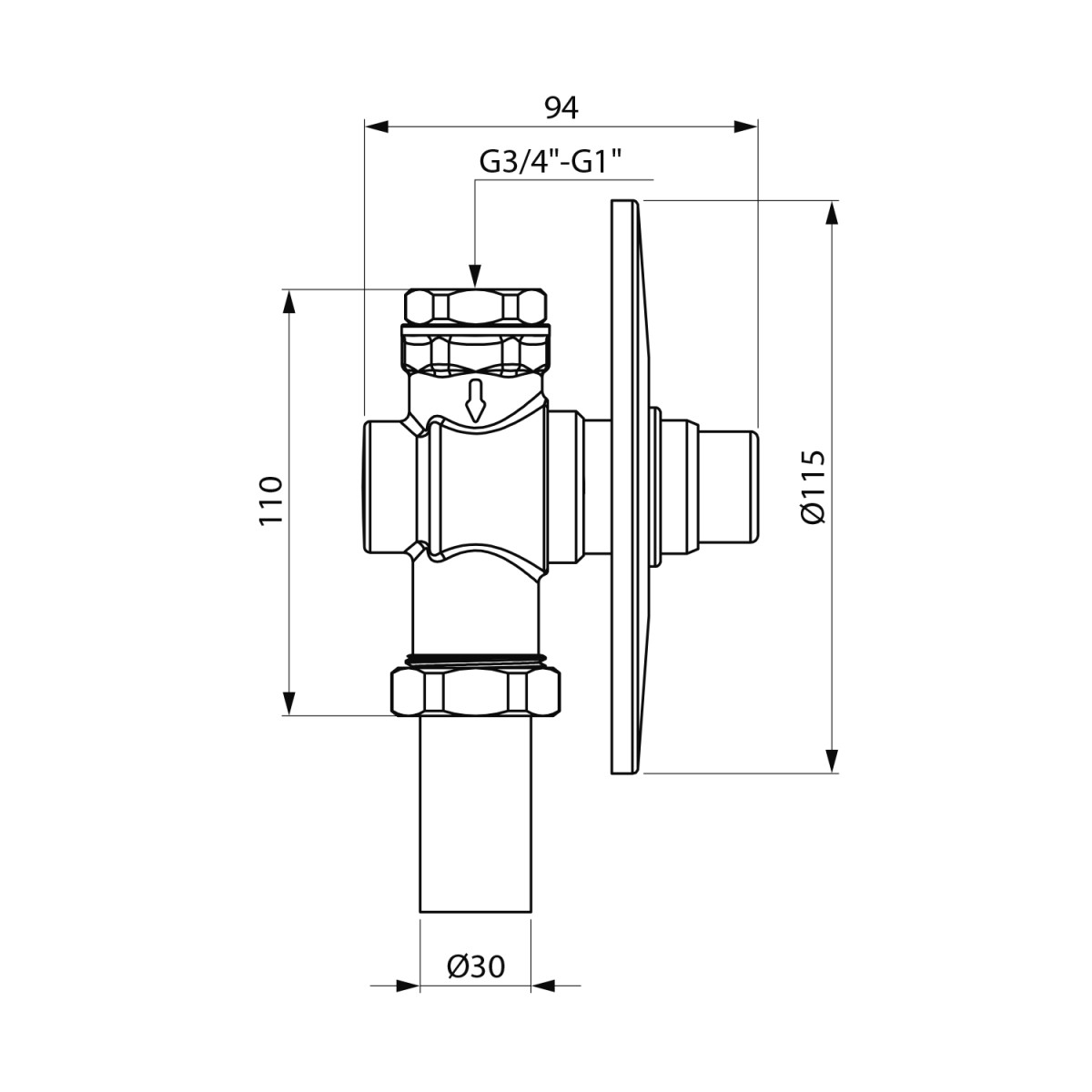 Bruckner – TEMPOR samouzavírací podomítkový WC ventil, chrom 937.470.1